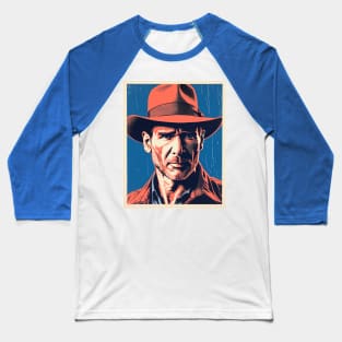 Mr. Indiana Jones - Linocut II Baseball T-Shirt